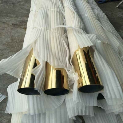 黃鈦金不銹鋼圓管與槽鋼的彩鍍加工廠服務